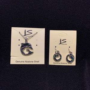Abalone Shell Necklace & Earrings